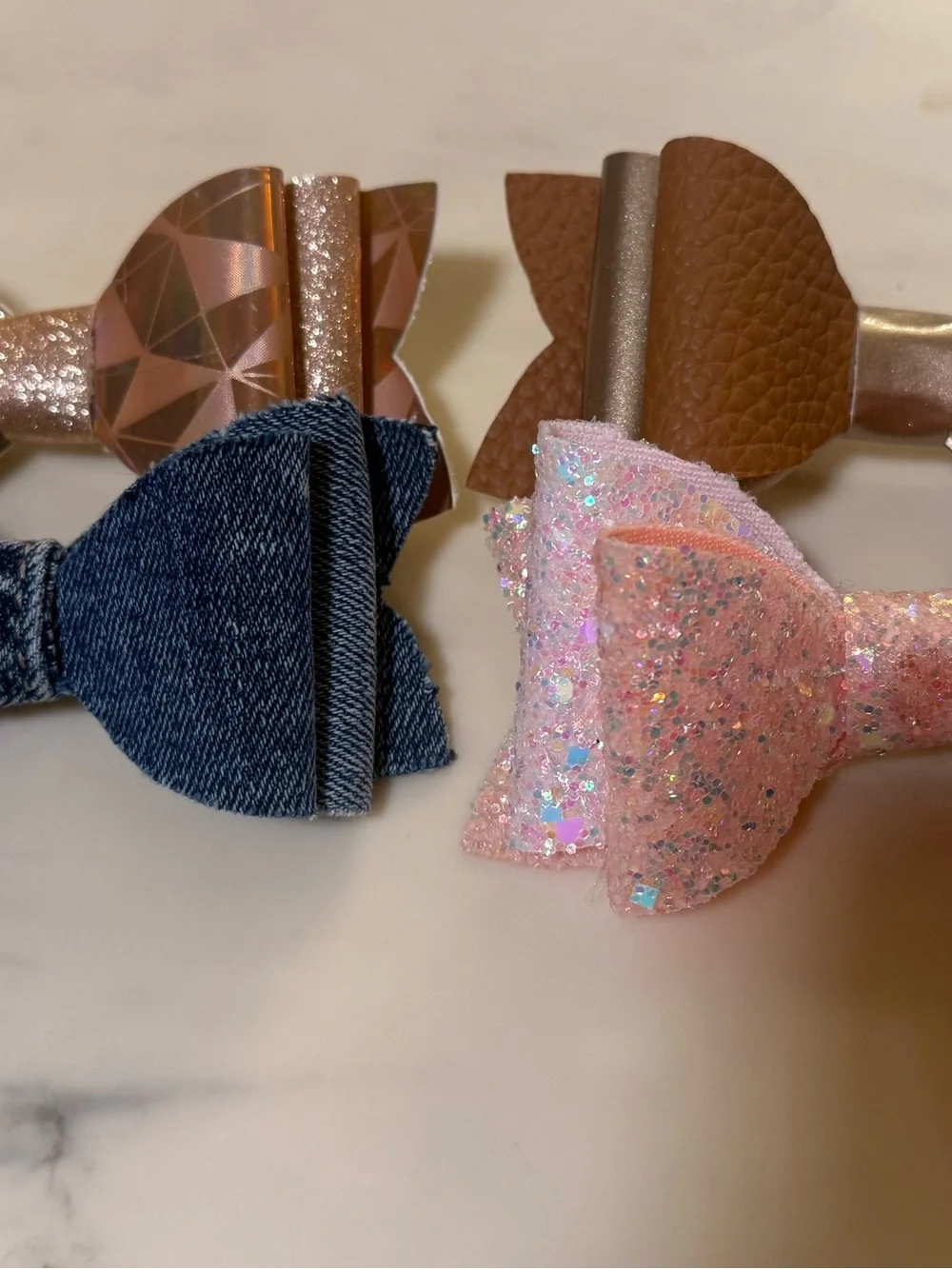 Bow Hair Clip for Kids - Glitter Accent
